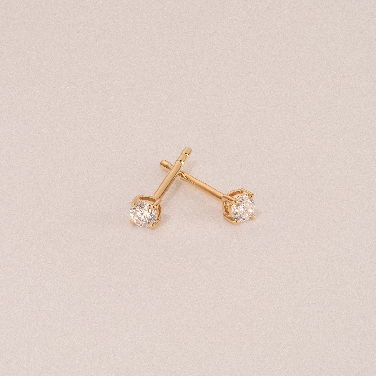 0.15ct Round Cut Lab Diamond Stud Earrings in 18K Gold Vermeil
