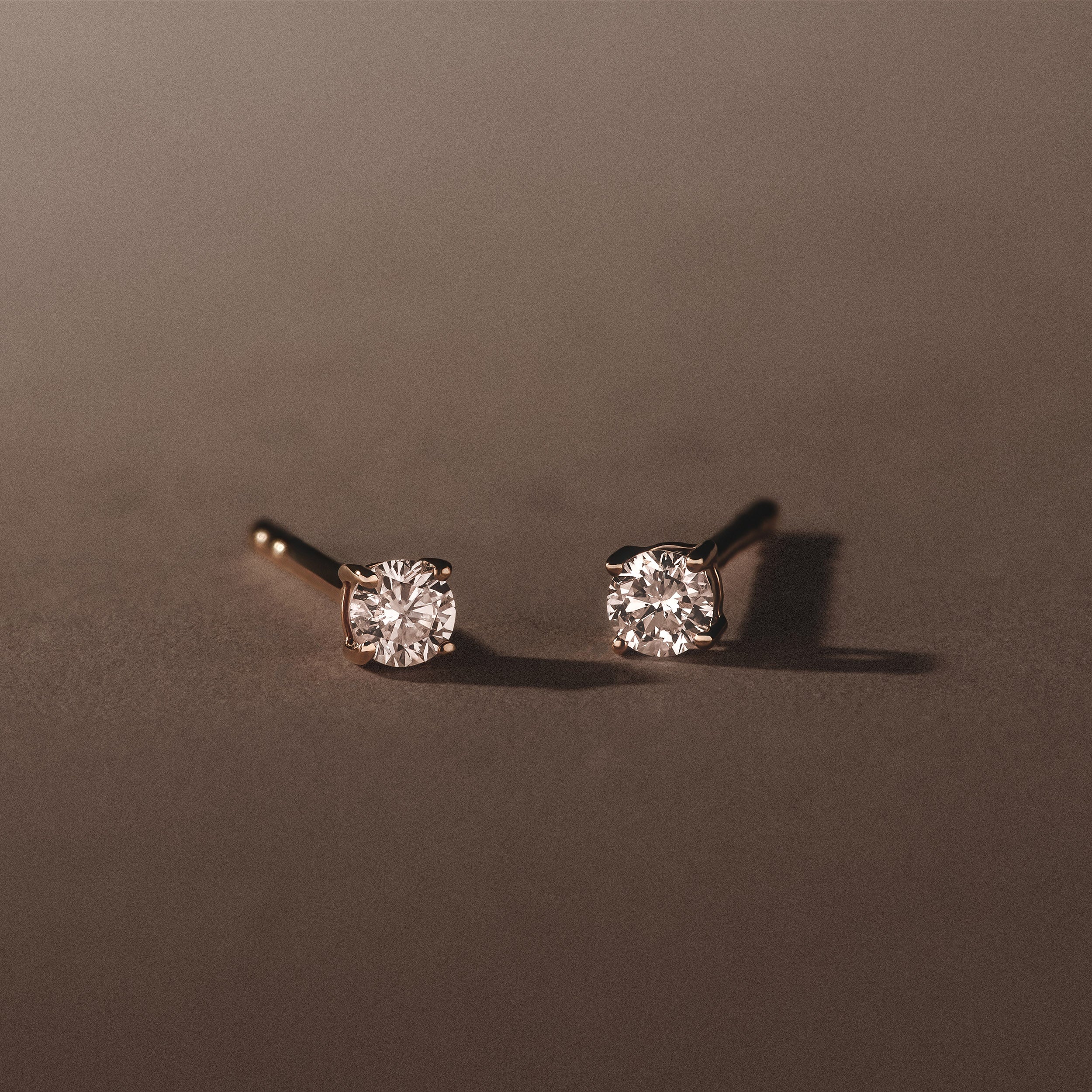 0.15ct Round Cut Lab Diamond Stud Earrings in 18K Gold Vermeil