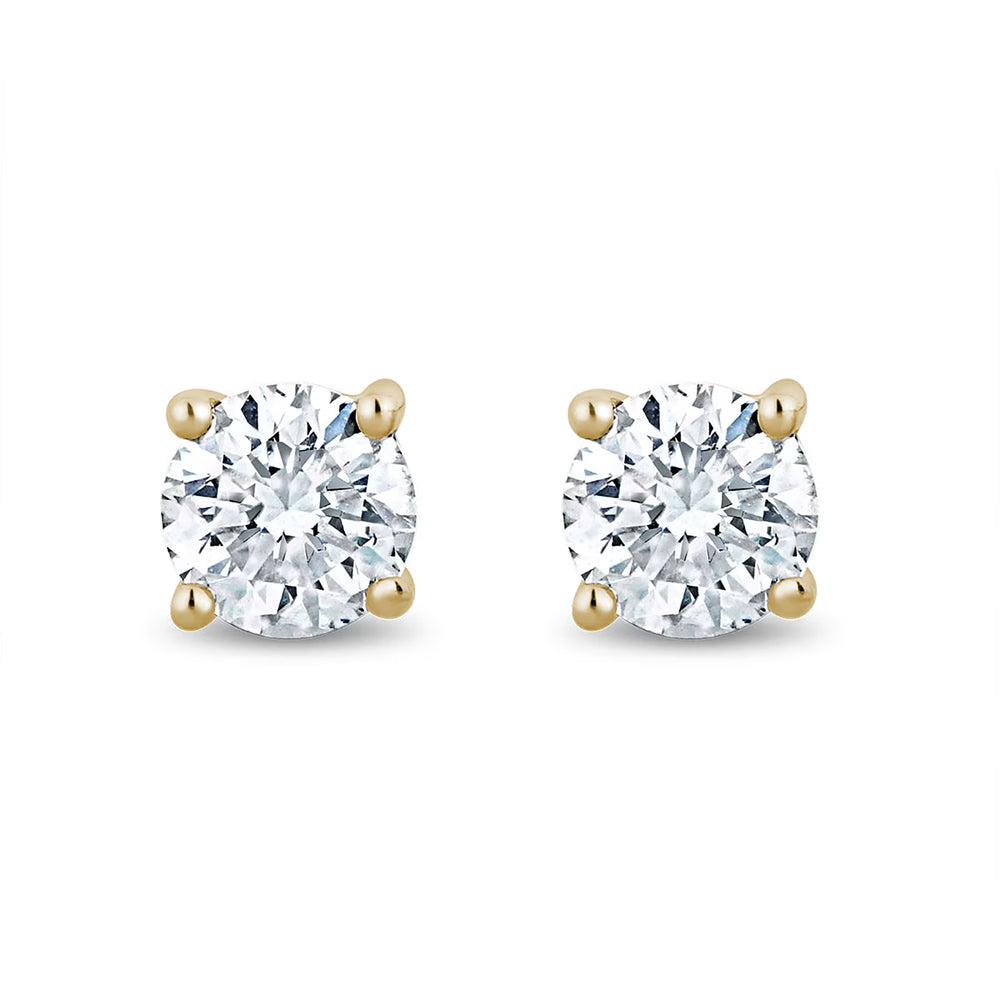 0.15ct Round Cut Lab Diamond Stud Earrings in 18K Gold Vermeil