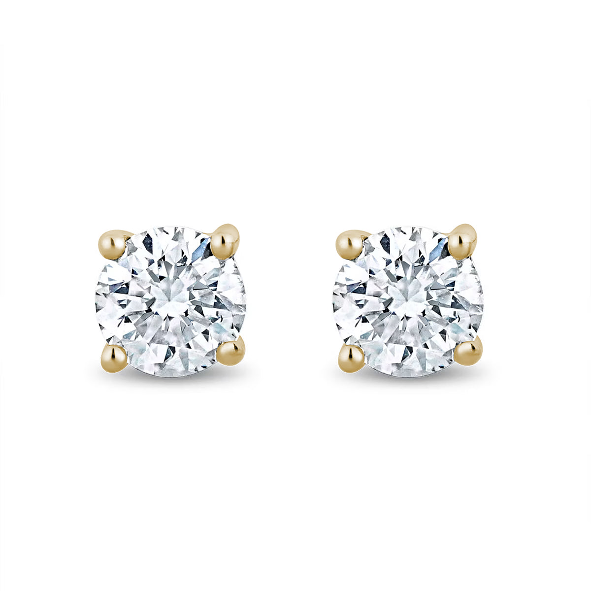 0.15ct Round Cut Lab Diamond Stud Earrings in 18K Gold Vermeil
