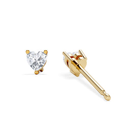 Naomi Heart Cut Lab Diamond Stud Earrings 0.30ct H/SI in 18k Gold Vermeil