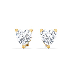 Naomi Heart Cut Lab Diamond Stud Earrings 0.30ct H/SI in 18k Gold Vermeil