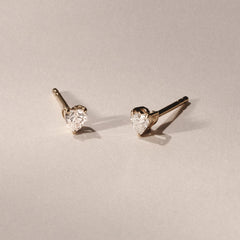 Naomi Heart Cut Lab Diamond Stud Earrings 0.30ct H/SI in 18k Gold Vermeil