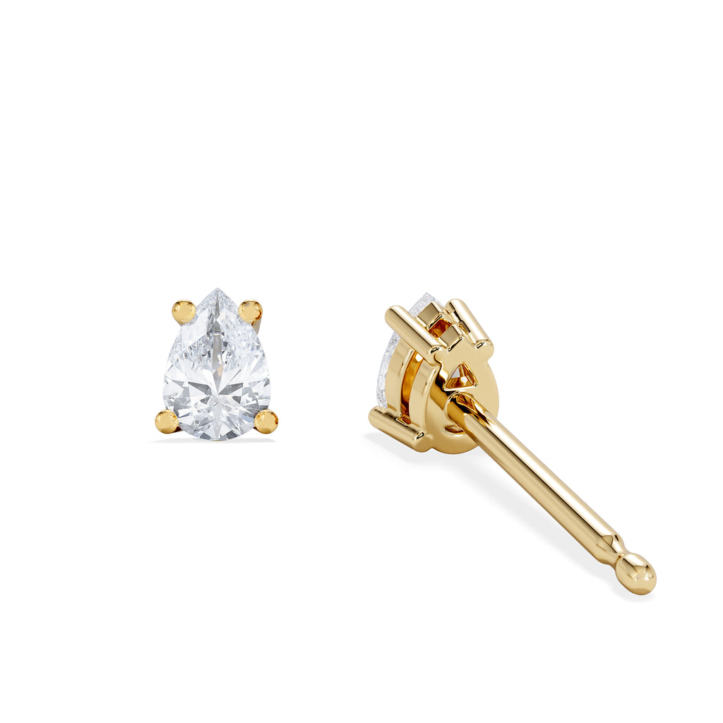Naomi Pear Cut Lab Diamond Stud Earrings 0.30ct H/SI in 18k Gold Vermeil