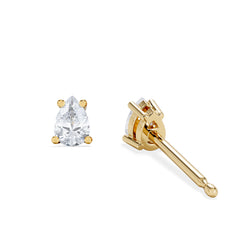 Naomi Pear Cut Lab Diamond Stud Earrings 0.30ct H/SI in 18k Gold Vermeil