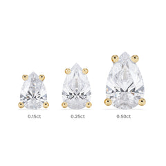 Naomi Pear Cut Lab Diamond Stud Earrings 0.30ct H/SI in 18k Gold Vermeil