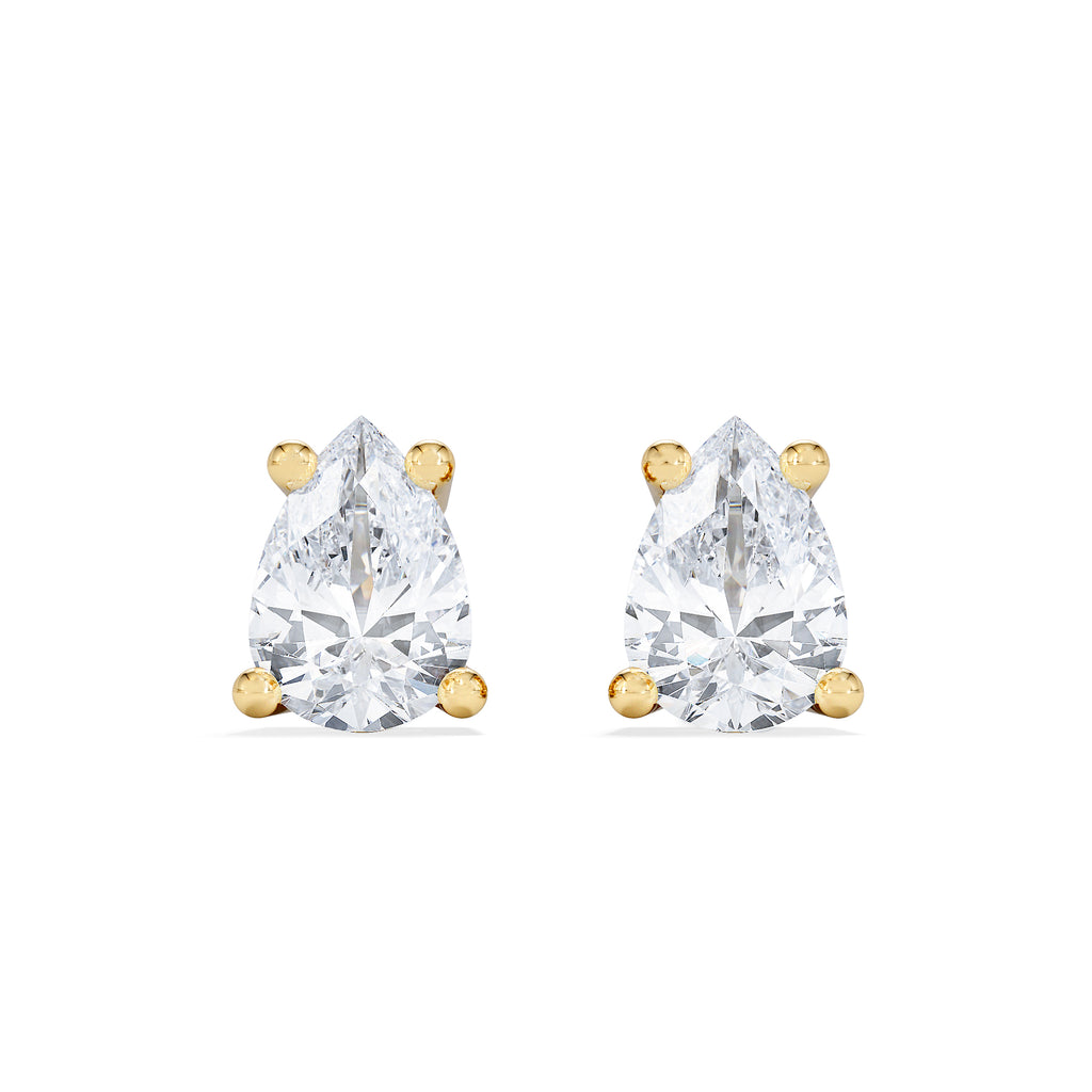 Naomi Pear Cut Lab Diamond Stud Earrings 0.30ct H/SI in 18k Gold Vermeil