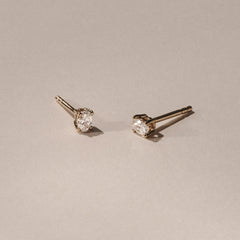 Naomi Oval Cut Lab Diamond Stud Earrings 0.30ct H/SI in 18k Gold Vermeil