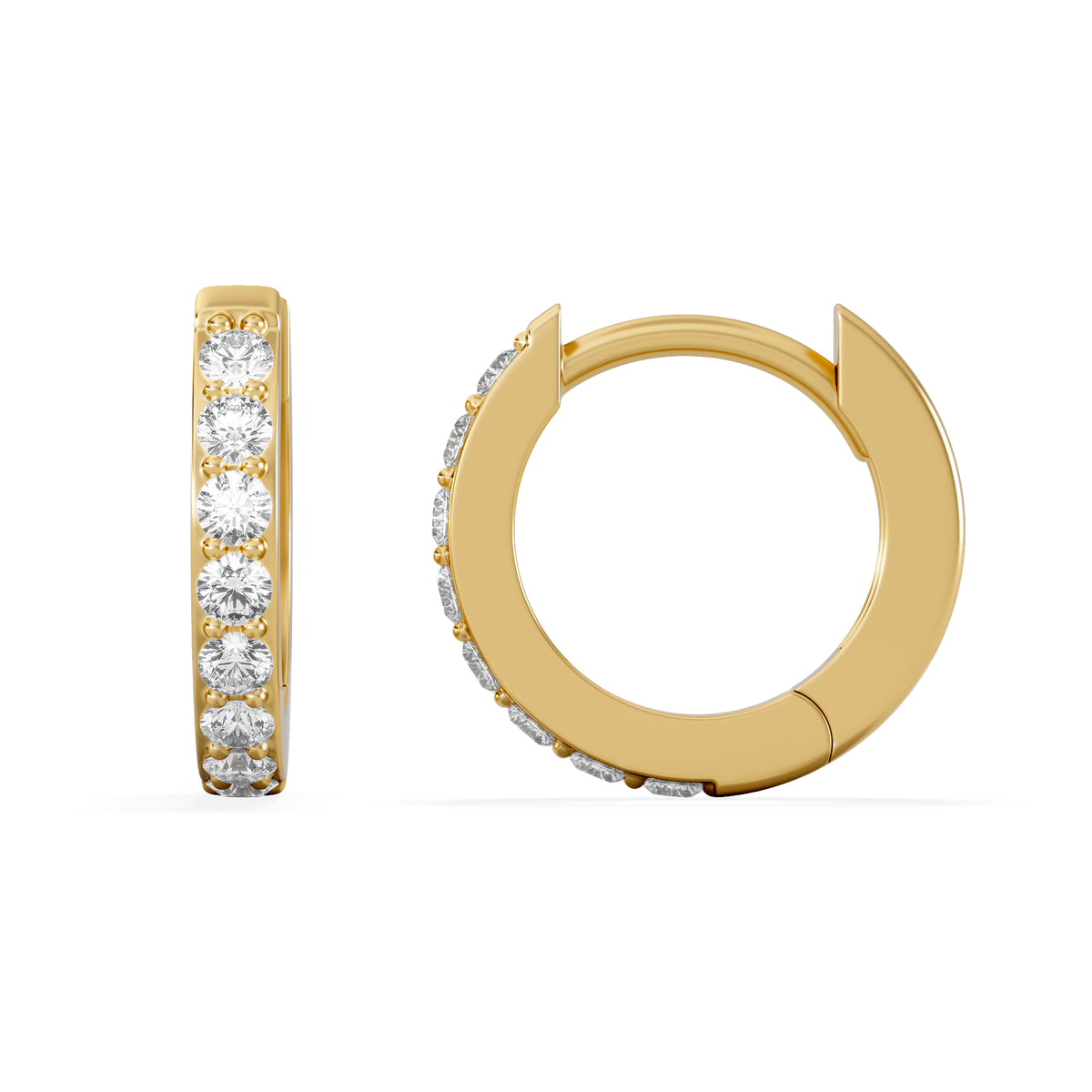 Row Huggie Lab Diamond Earrings 0.18ct in 18K Gold Vermeil