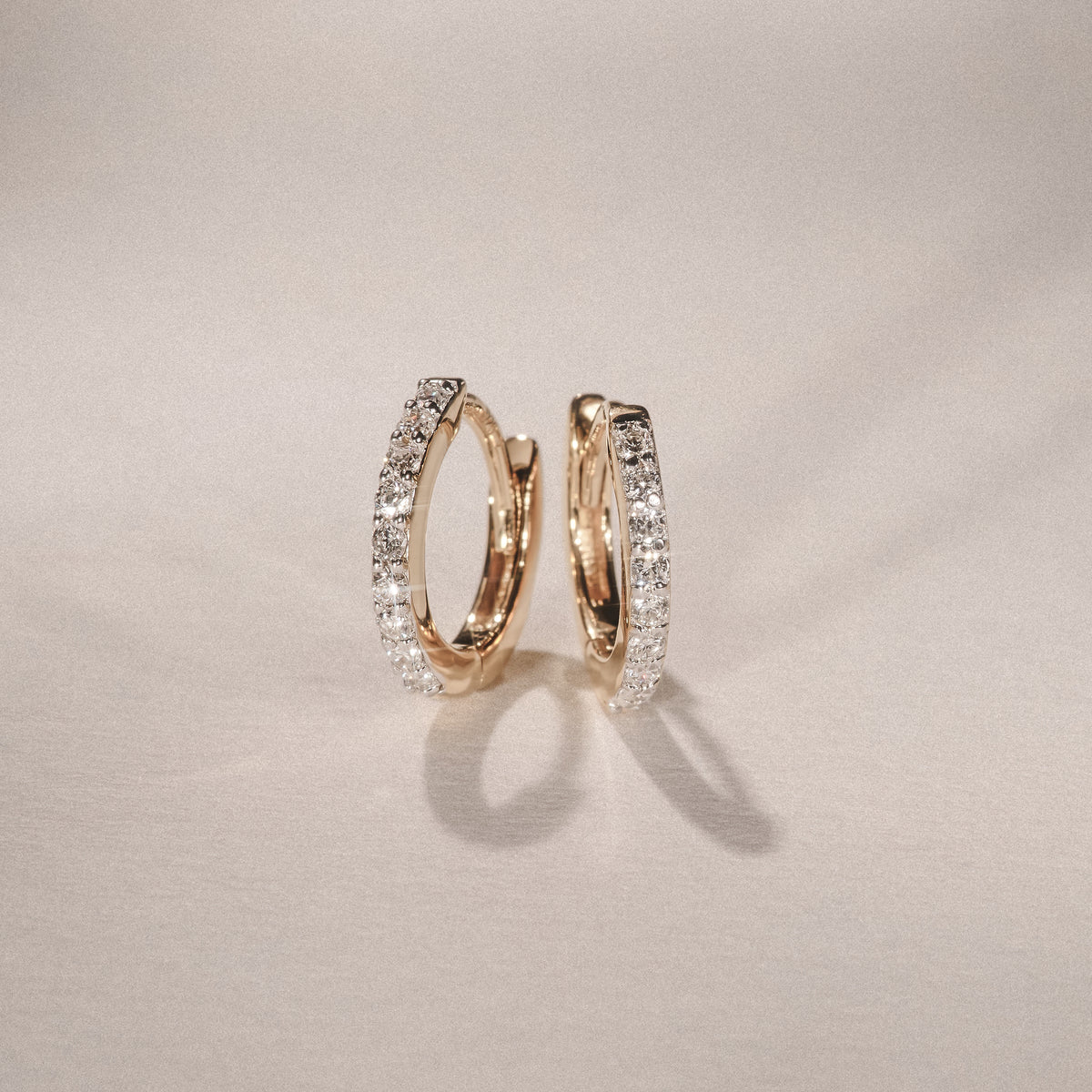 Row Huggie Lab Diamond Earrings 0.18ct in 18K Gold Vermeil