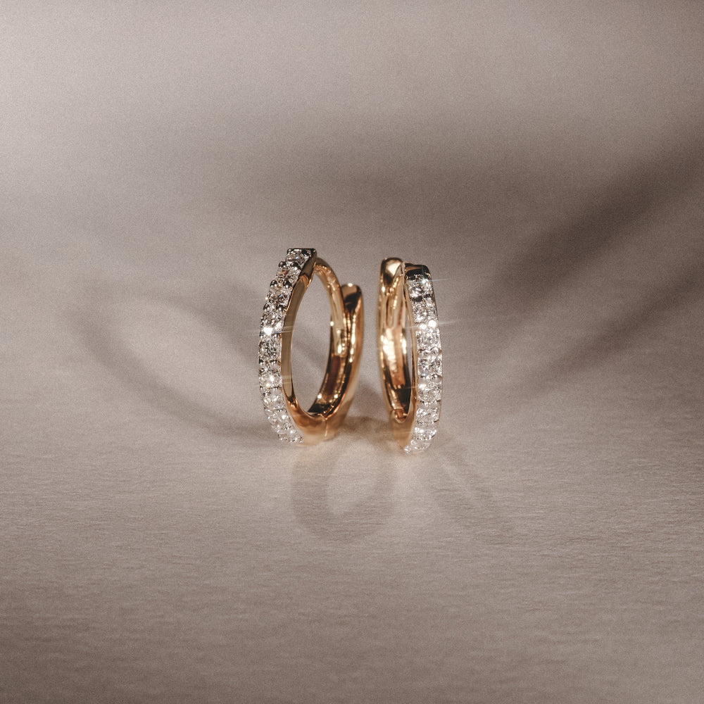 Row Huggie Lab Diamond Earrings 0.18ct in 18K Gold Vermeil