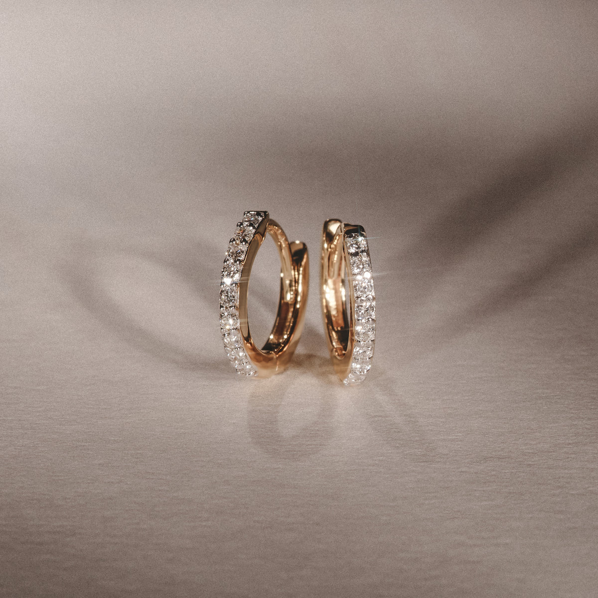 Row Huggie Lab Diamond Earrings 0.18ct in 18K Gold Vermeil