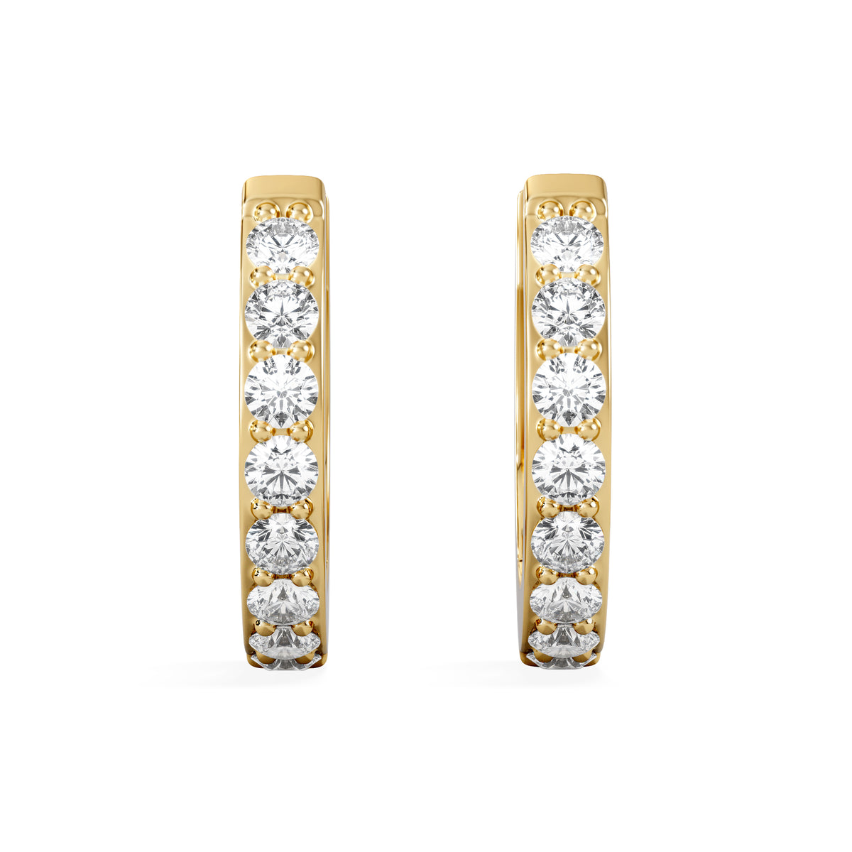 Row Huggie Lab Diamond Earrings 0.18ct in 18K Gold Vermeil