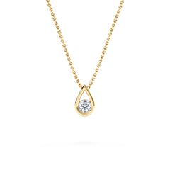 Teardrop Solitaire 0.25ct H/SI Round Cut Lab Grown Necklace in 18K Gold Vermeil