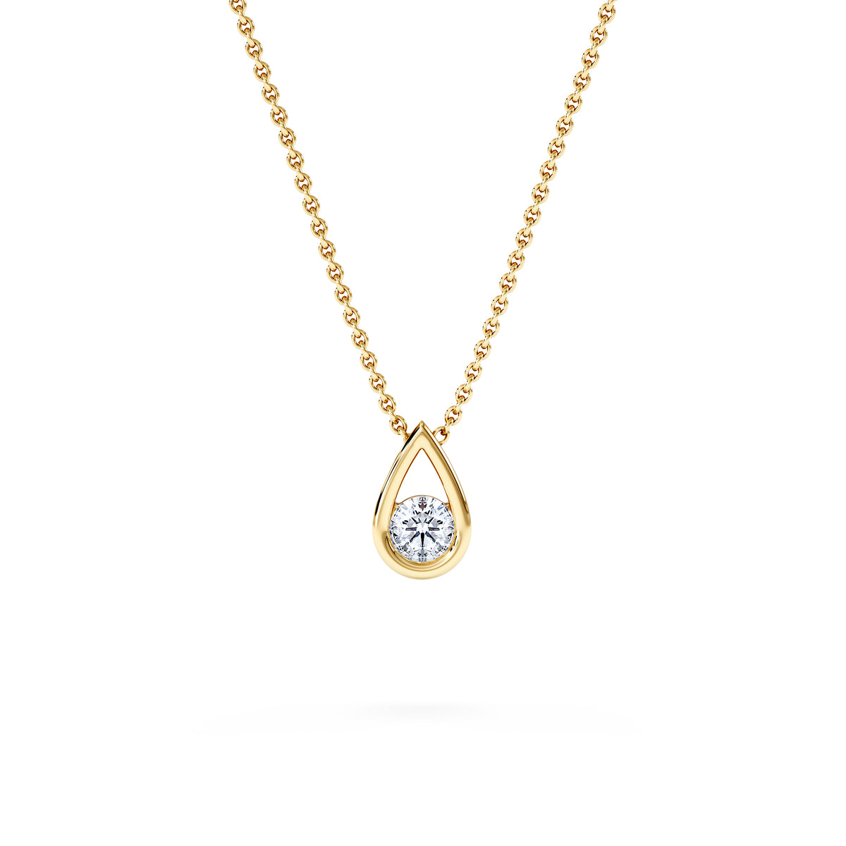 Teardrop Solitaire 0.25ct H/SI Round Cut Lab Grown Necklace in 18K Gold Vermeil