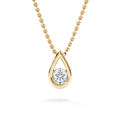 Teardrop Solitaire 0.25ct H/SI Round Cut Lab Grown Necklace in 18K Gold Vermeil