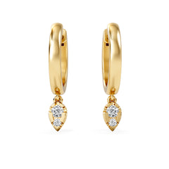 Lab Diamond 0.15ct Marquise Drop Huggies in 18K Gold Vermeil