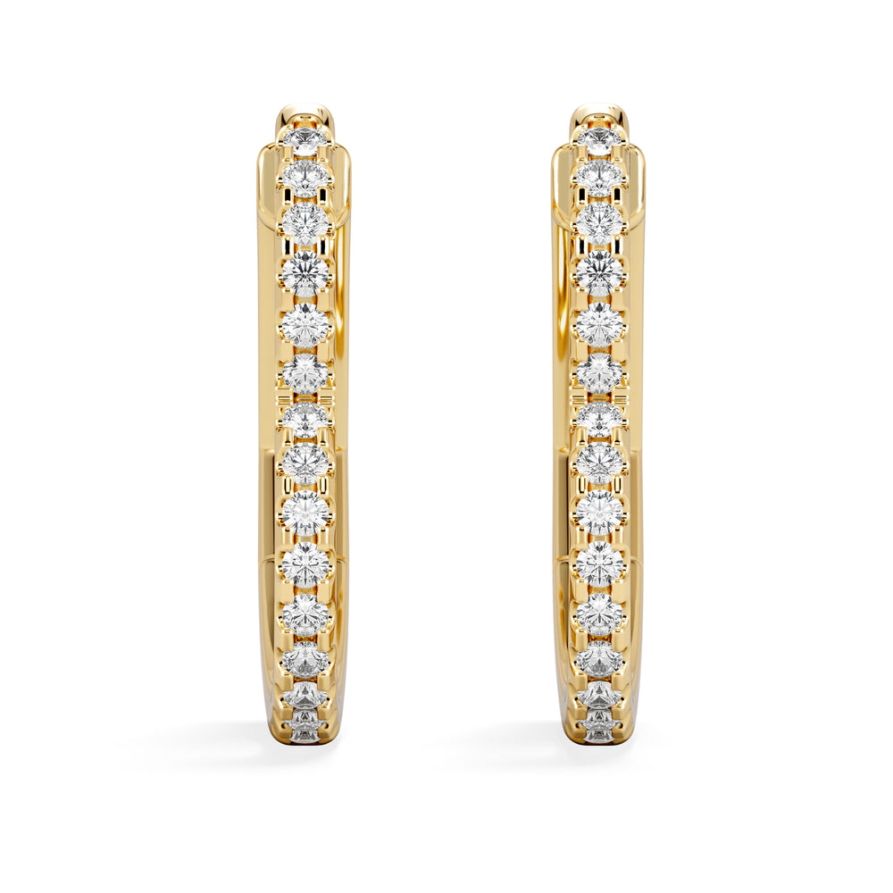 Lab Diamond Heart Hoop Earrings 0.22ct in 18K Gold Vermeil
