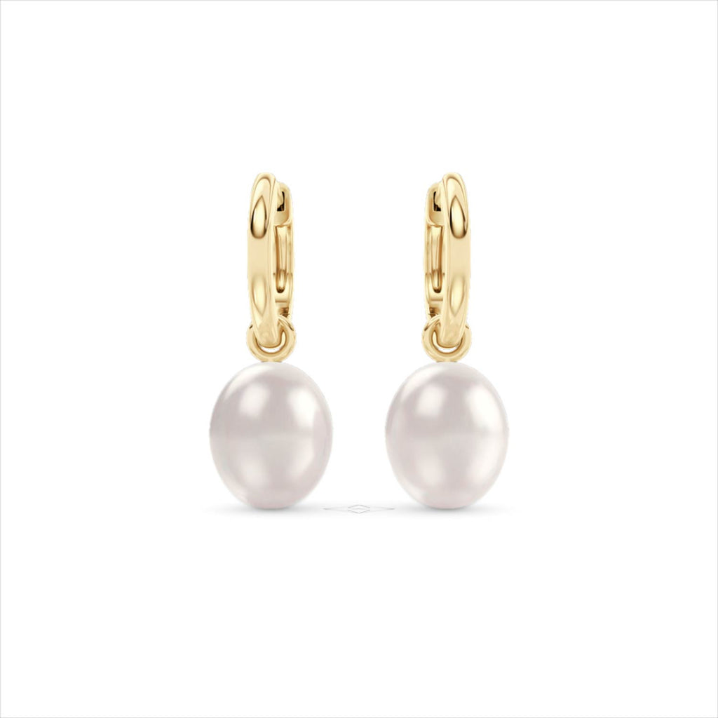 Eden 21.00ct Oval Pearl Huggie Earrings in 18K Gold Vermeil