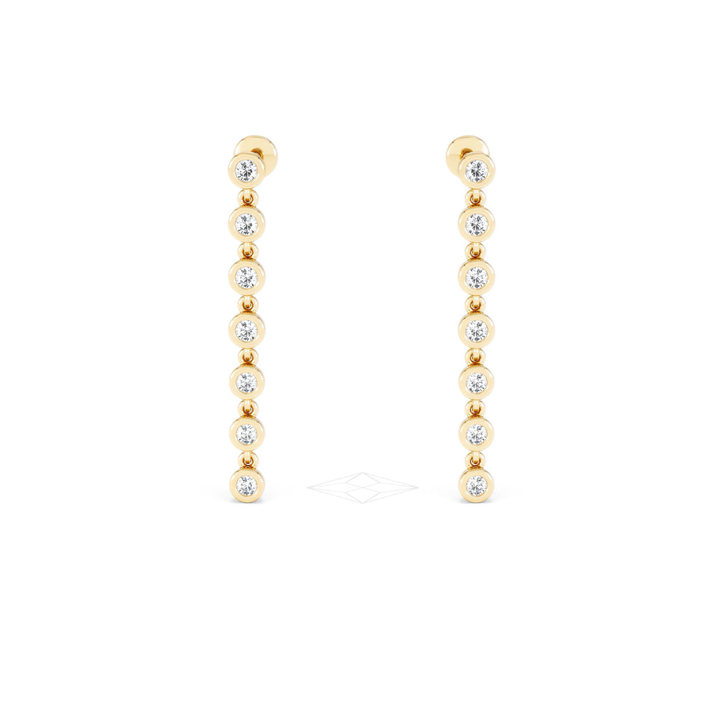 Solis 0.40ct Round Cut Lab Diamond Drop Earrings in 18K Gold Vermeil