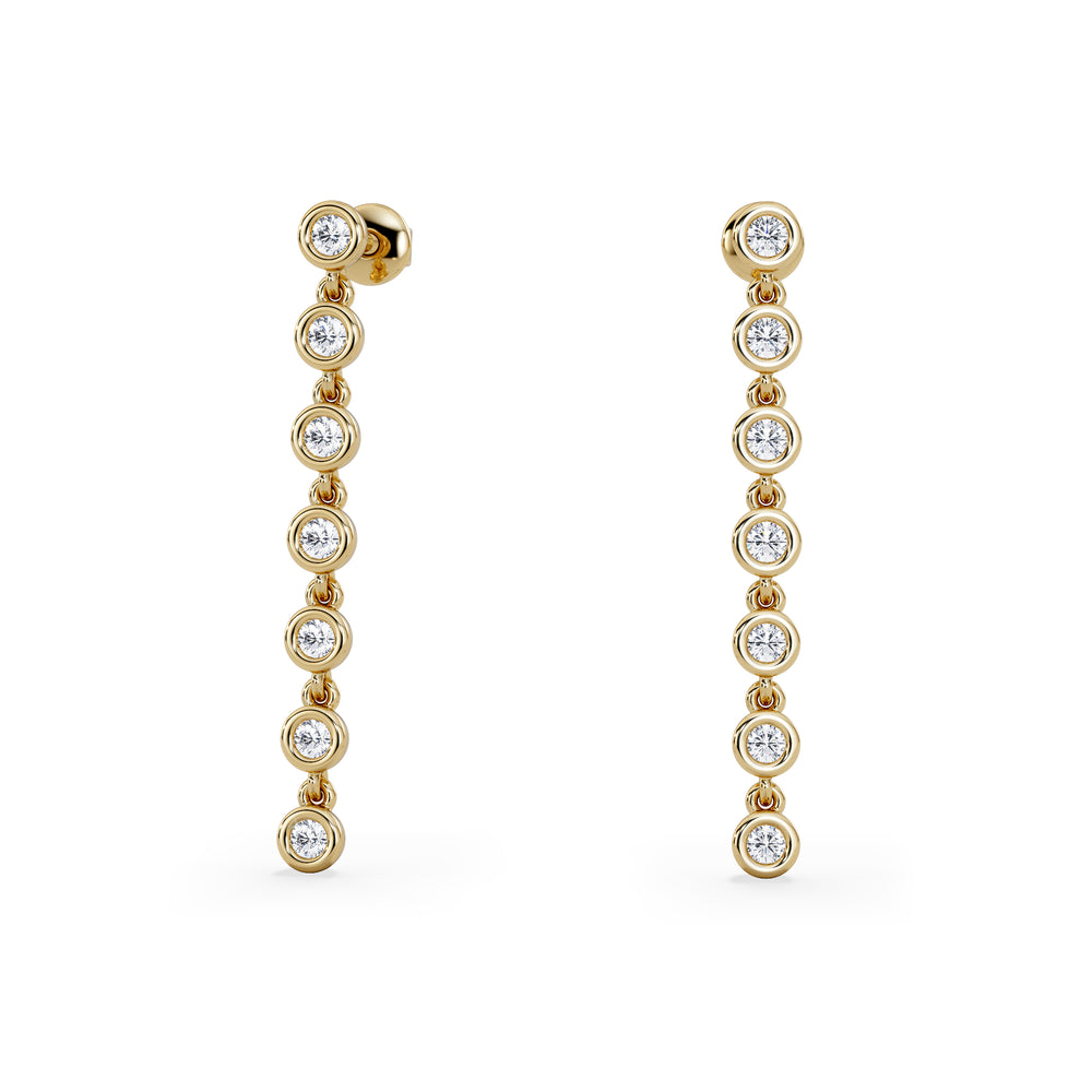 Solis 0.40ct Round Cut Lab Diamond Drop Earrings in 18K Gold Vermeil