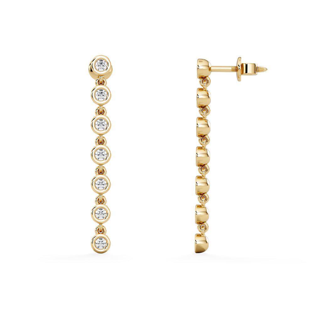 Solis 0.40ct Round Cut Lab Diamond Drop Earrings in 18K Gold Vermeil