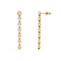 Solis 0.40ct Round Cut Lab Diamond Drop Earrings in 18K Gold Vermeil