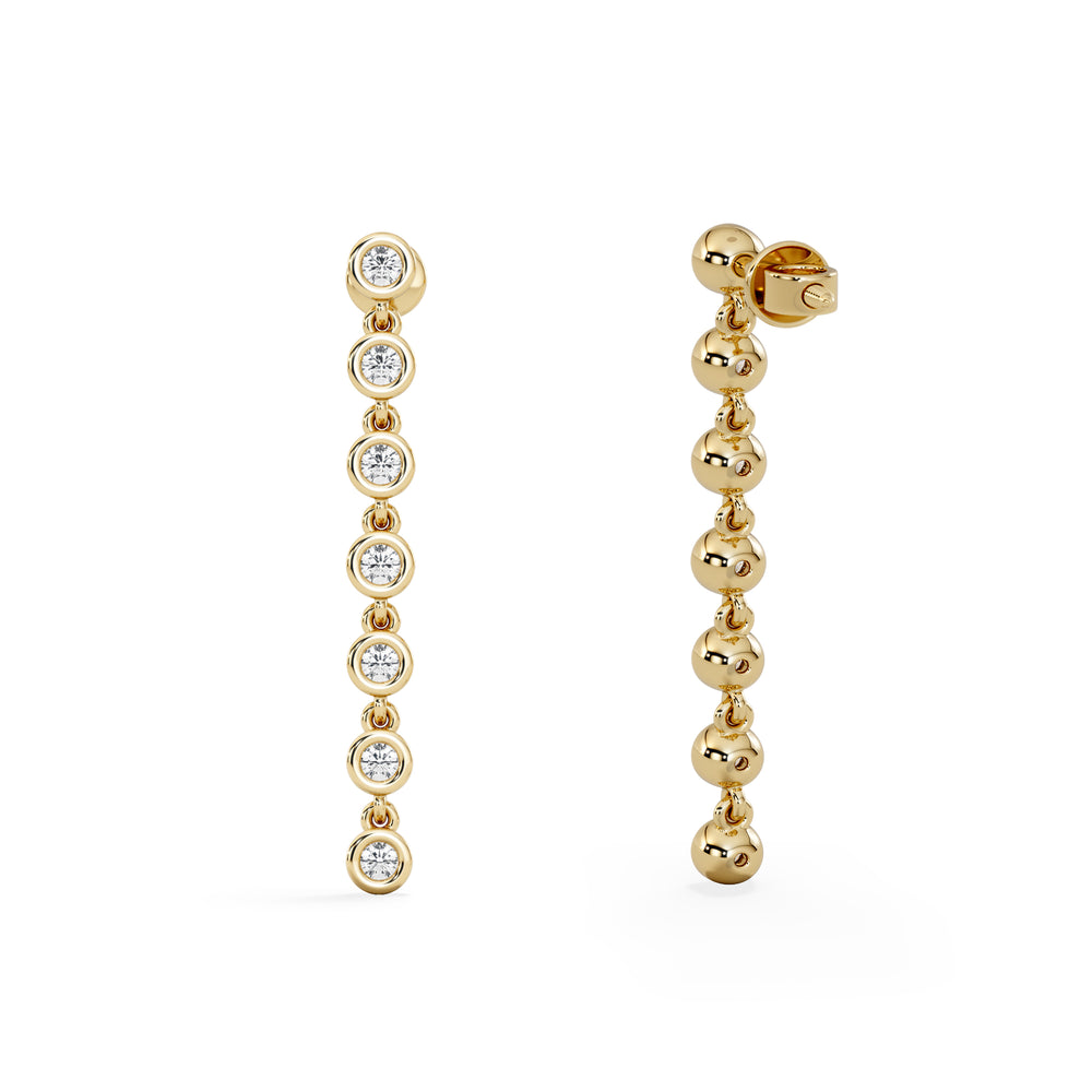 Solis 0.40ct Round Cut Lab Diamond Drop Earrings in 18K Gold Vermeil