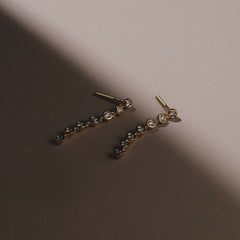 Solis 0.40ct Round Cut Lab Diamond Drop Earrings in 18K Gold Vermeil