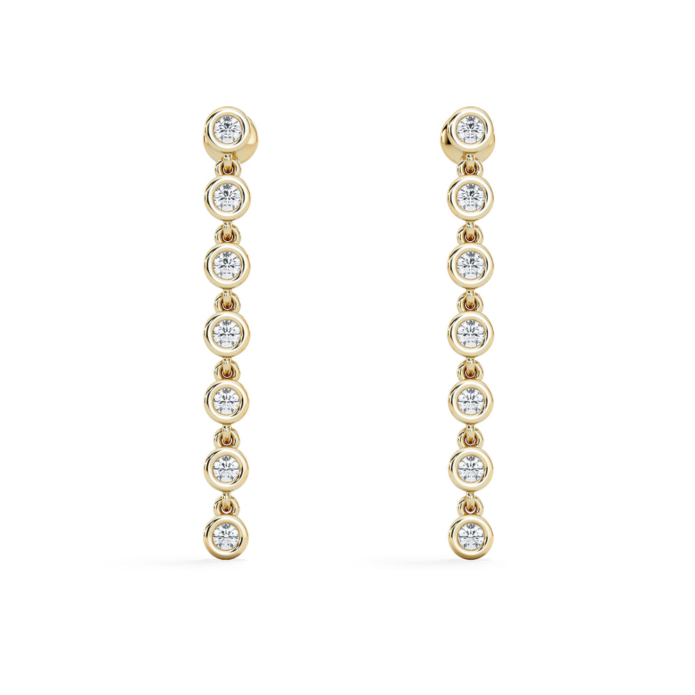 Solis 0.40ct Round Cut Lab Diamond Drop Earrings in 18K Gold Vermeil