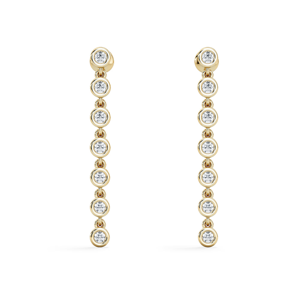 Solis 0.40ct Round Cut Lab Diamond Drop Earrings in 18K Gold Vermeil