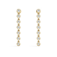 Solis 0.40ct Round Cut Lab Diamond Drop Earrings in 18K Gold Vermeil