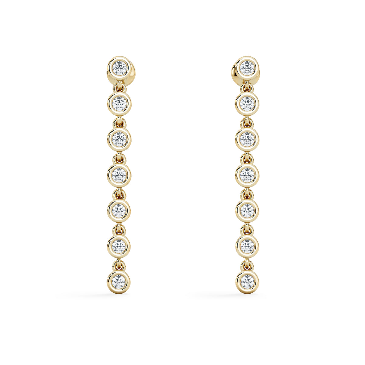 Solis 0.40ct Round Cut Lab Diamond Drop Earrings in 18K Gold Vermeil