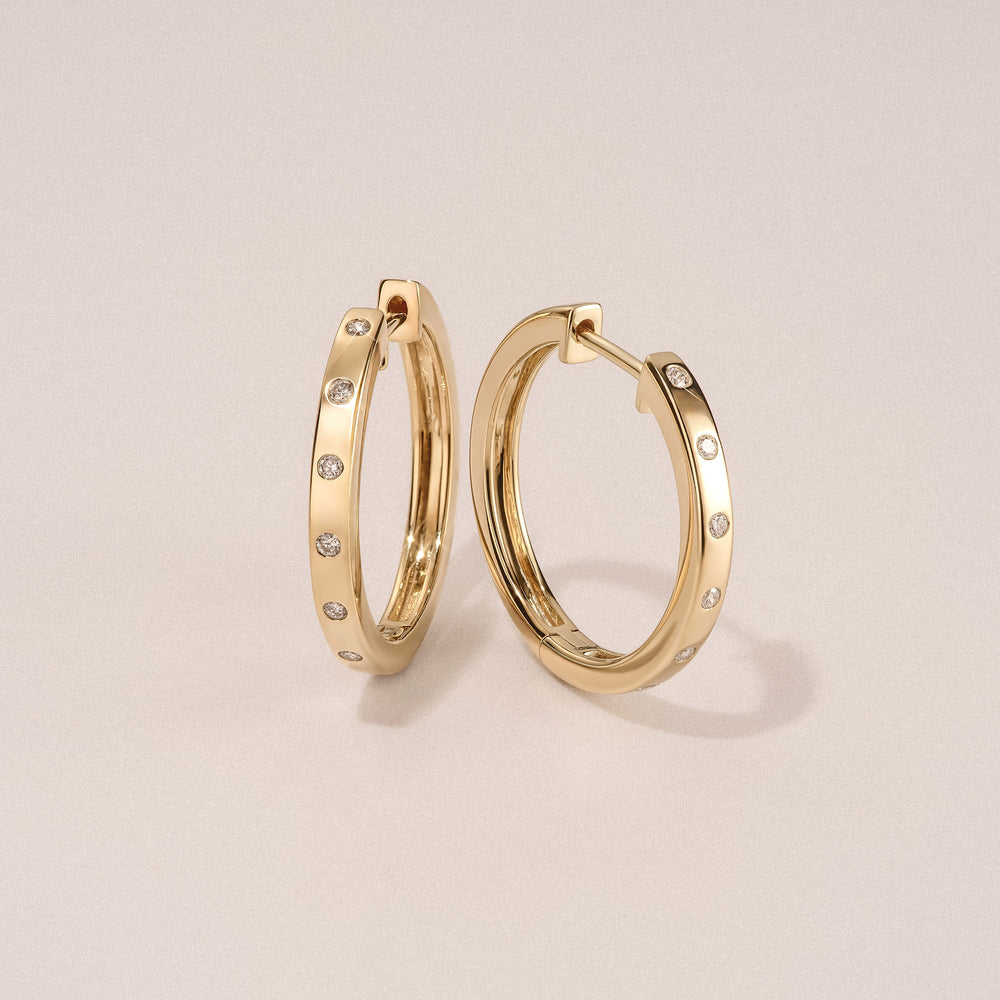 Élan 0.15ct Lab Diamond Hoop Earrings in 18K Gold Vermeil