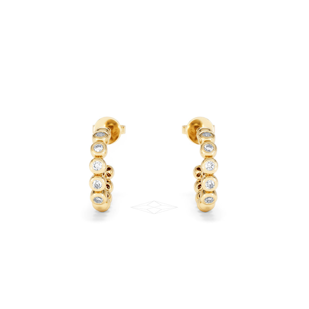 Solis 0.25ct Round Cut Lab Diamond Huggie Earrings in 18K Gold Vermeil