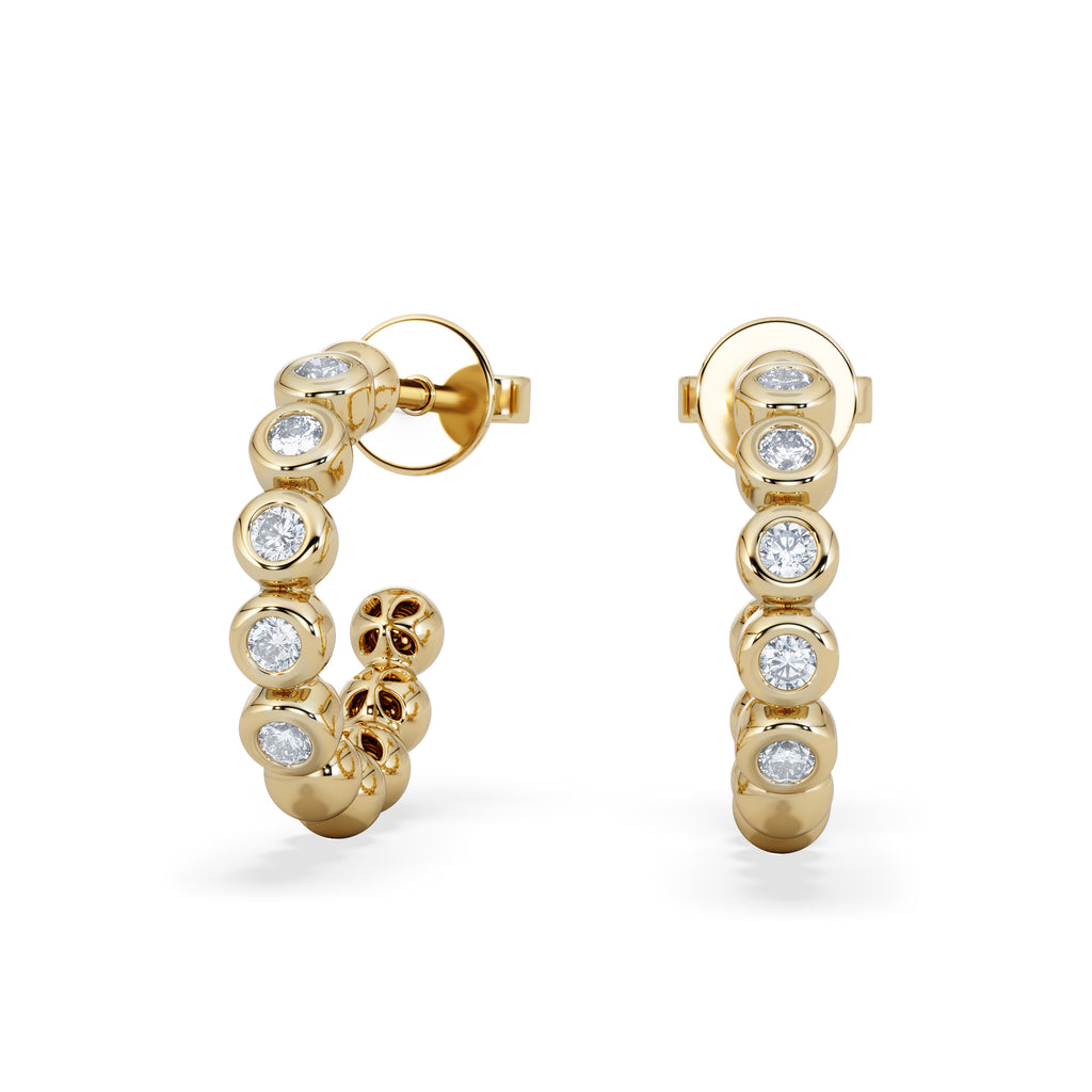 Solis 0.25ct Round Cut Lab Diamond Huggie Earrings in 18K Gold Vermeil