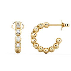 Solis 0.25ct Round Cut Lab Diamond Huggie Earrings in 18K Gold Vermeil