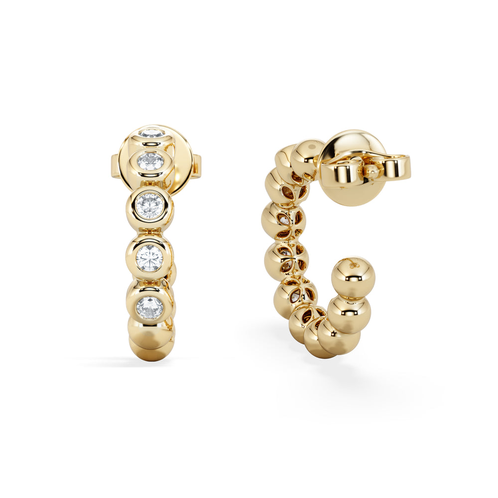 Solis 0.25ct Round Cut Lab Diamond Huggie Earrings in 18K Gold Vermeil