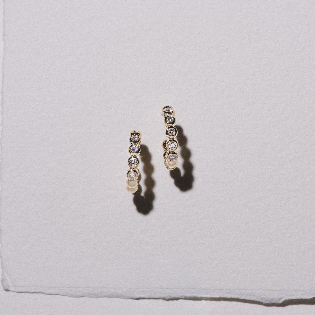 Solis 0.25ct Round Cut Lab Diamond Huggie Earrings in 18K Gold Vermeil