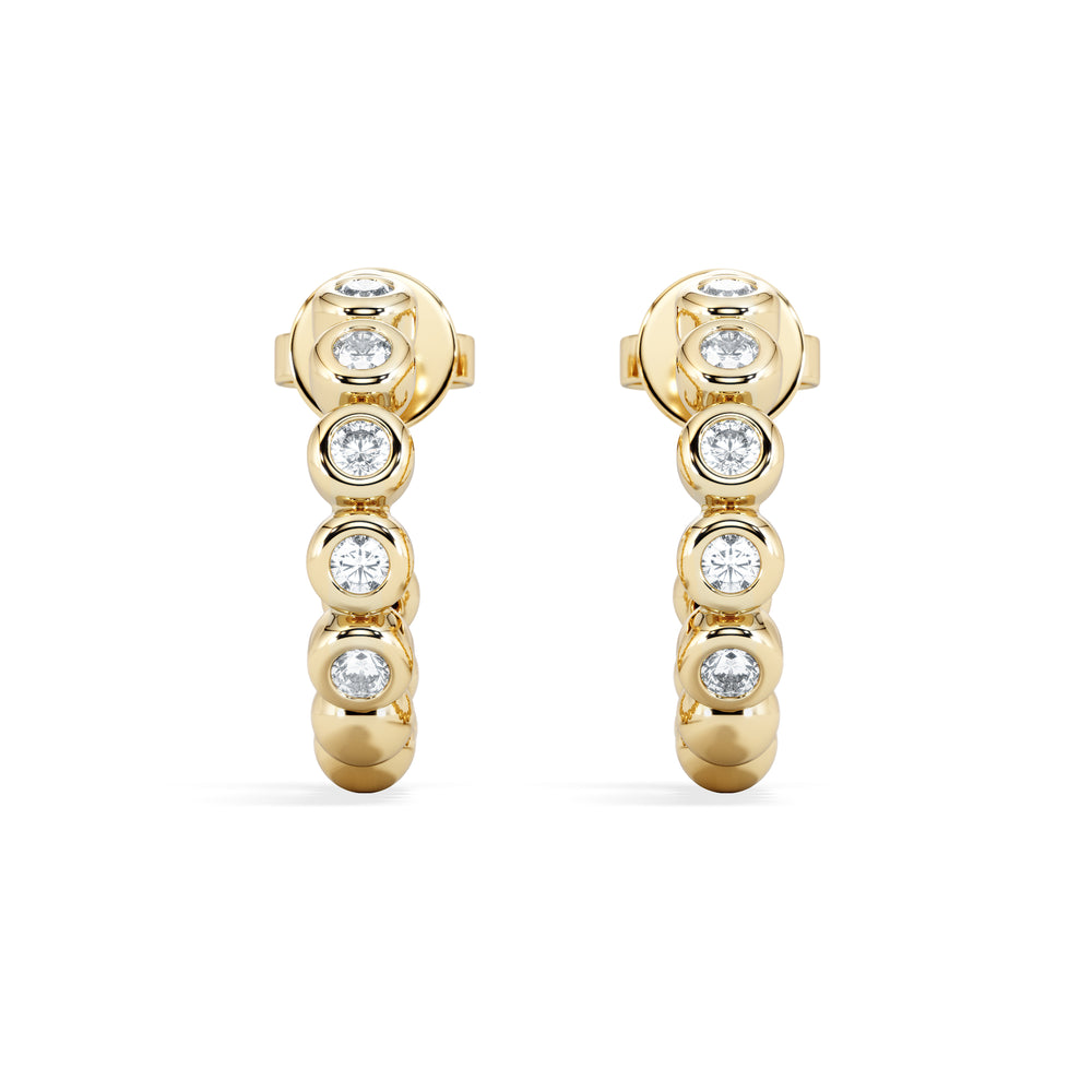 Solis 0.25ct Round Cut Lab Diamond Huggie Earrings in 18K Gold Vermeil
