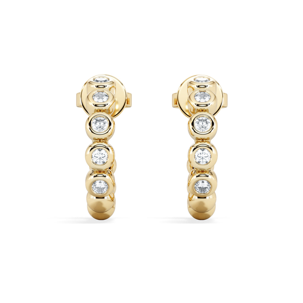 Solis 0.25ct Round Cut Lab Diamond Huggie Earrings in 18K Gold Vermeil