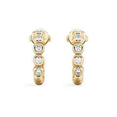 Solis 0.25ct Round Cut Lab Diamond Huggie Earrings in 18K Gold Vermeil