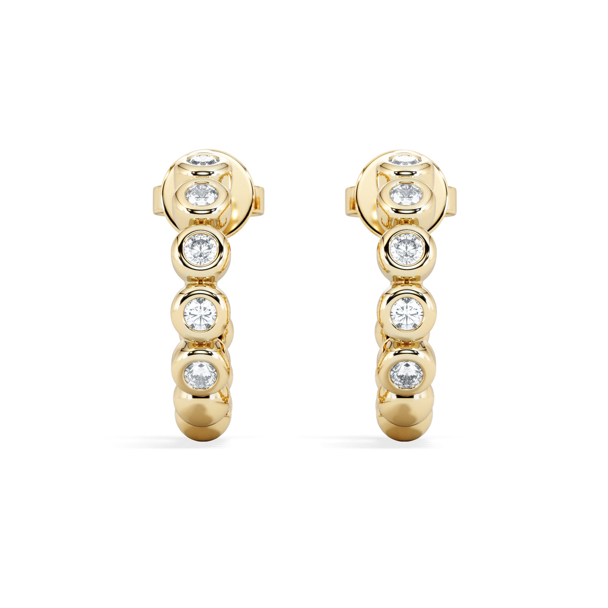 Solis 0.25ct Round Cut Lab Diamond Huggie Earrings in 18K Gold Vermeil