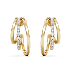 0.25ct Lab Diamond Stacked Hoop Earrings in 18k Gold Vermeil