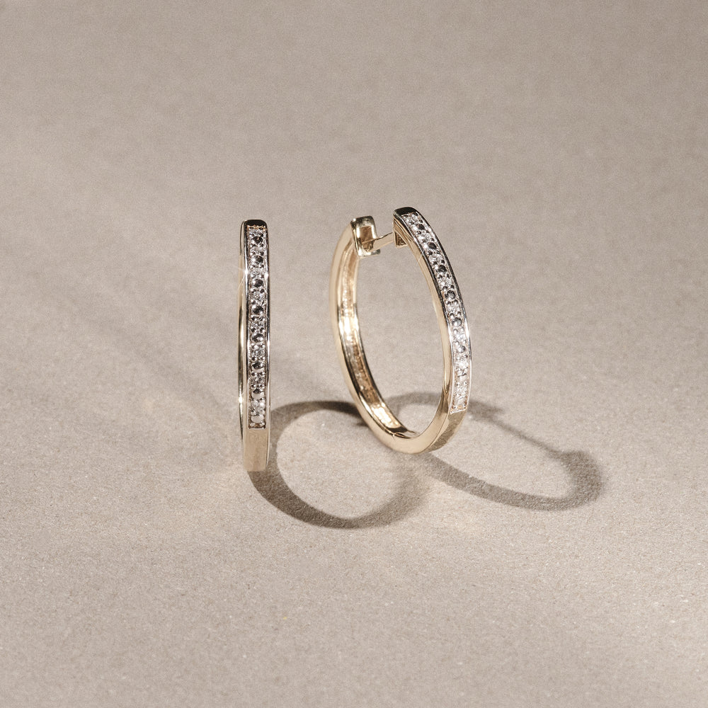 Lyra 0.16ct Lab Diamond Hoop Earrings in 18K Gold Vermeil