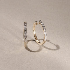 Lyra 0.16ct Lab Diamond Hoop Earrings in 18K Gold Vermeil
