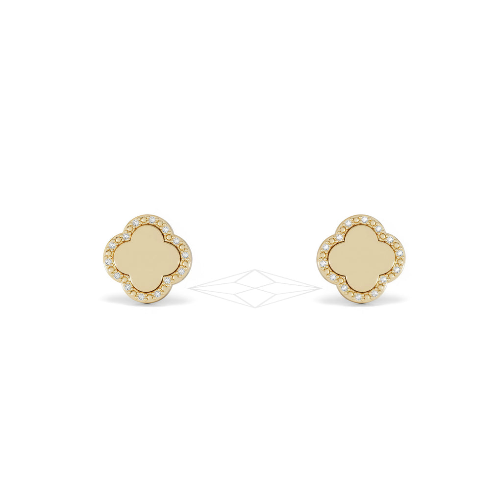 Florence 0.08ct Lab Diamond Halo Stud Earrings in 18K Gold Vermeil