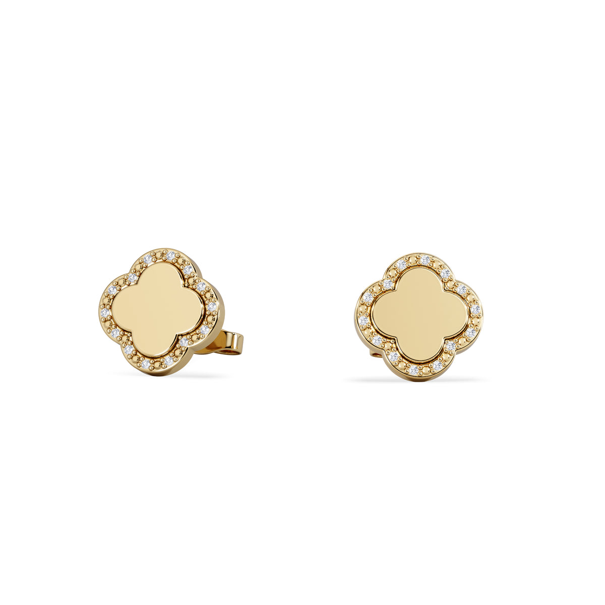 Florence 0.08ct Lab Diamond Halo Stud Earrings in 18K Gold Vermeil