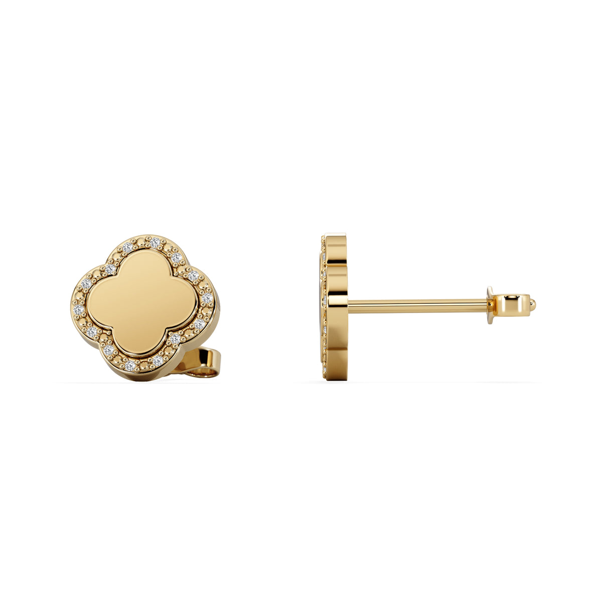 Florence 0.08ct Lab Diamond Halo Stud Earrings in 18K Gold Vermeil