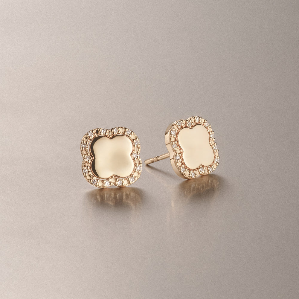 Florence 0.08ct Lab Diamond Halo Stud Earrings in 18K Gold Vermeil
